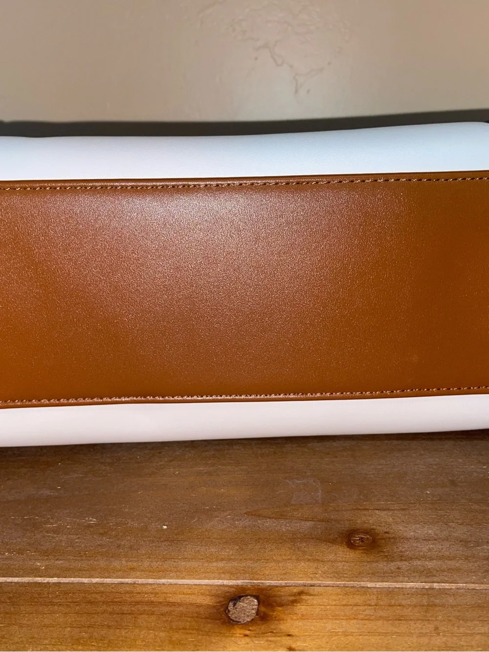 Amazon Two-Tone Satchel - White and Brown